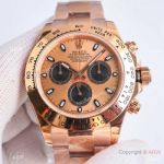 Clean Factory 1-1 Rolex Cosmo Daytona Rose Gold-Black Watch with 7750